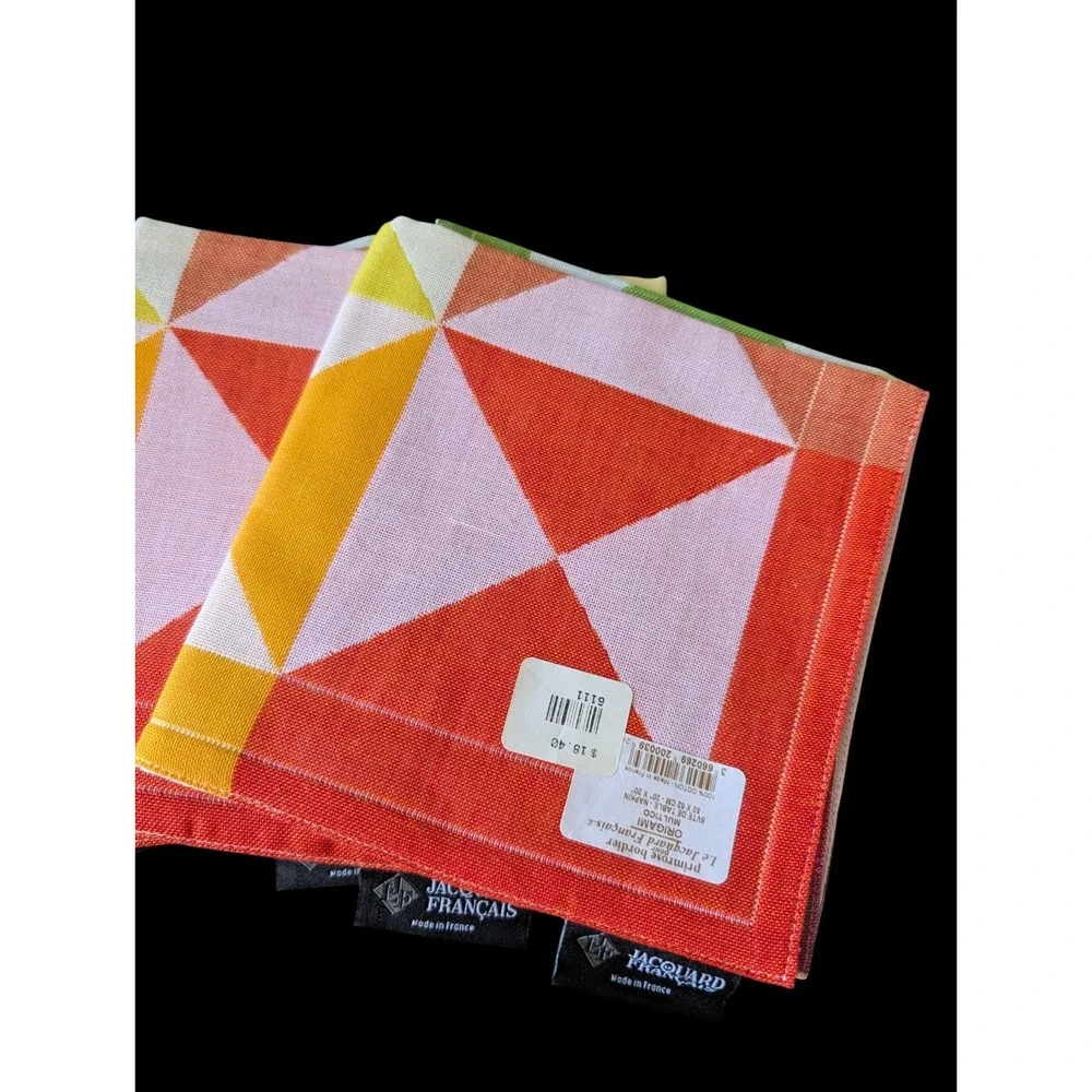Le Jacquard Francais Origami Napkins New Set of 4 Multicolor Cotton 20 x 20
